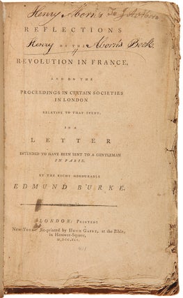 Item #WRCAM20267 REFLECTIONS ON THE REVOLUTION IN FRANCE, AND ON THE PROCEEDINGS IN CERTAIN...