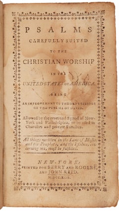 Item #WRCAM23514 PSALMS CAREFULLY SUITED TO THE CHRISTIAN WORSHIP IN THE UNITED STATES OF...