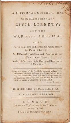 Item #WRCAM26735 ADDITIONAL OBSERVATIONS ON THE NATURE AND VALUE OF CIVIL LIBERTY, AND THE WAR...