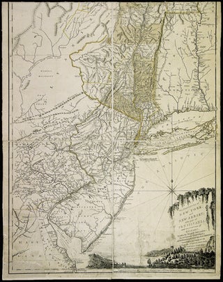 THE PROVINCES OF NEW YORK, AND NEW JERSEY; WITH PART OF PENSILVANIA [sic], AND THE PROVINCE OF QUEBEC. DRAWN BY MAJOR HOLLAND, SURVEYOR GENERAL, OF THE NORTHERN DISTRICT IN AMERICA. CORRECTED AND IMPROVED, FROM THE ORIGINAL MATERIALS, BY GOVERN.R POWNALL, MEMBER OF PARLIAMENT, 1776.