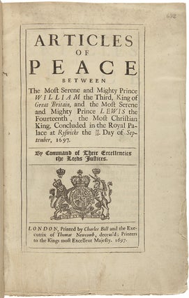 Item #WRCAM40033 ARTICLES OF PEACE BETWEEN THE MOST SERENE AND MIGHTY PRINCE...