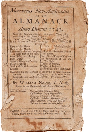 Item #WRCAM41251 MERCURIUS NOV-ANGLICANUS: OR AN ALMANACK ANNO DOMINI 1743. William Douglass