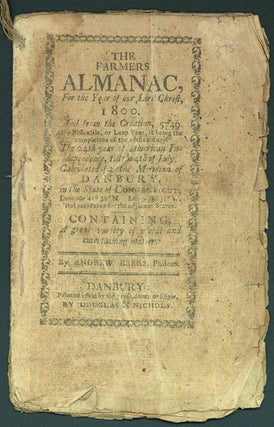 Item #WRCAM41323 THE FARMERS ALMANAC, FOR THE YEAR OF OUR LORD CHRIST, 1800. Andrew Beers