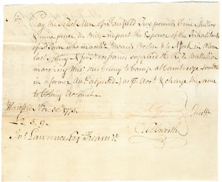 Item #WRCAM43400 [AUTOGRAPH DOCUMENT, SIGNED BY OLIVER ELLSWORTH AND THOMAS SEYMOUR, AUTHORIZING...