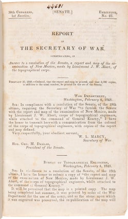 Item #WRCAM43901 REPORT OF THE SECRETARY OF WAR, COMMUNICATING...A REPORT AND MAP OF THE...