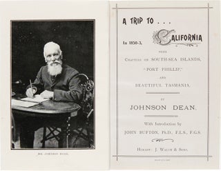 Item #WRCAM46685 A TRIP TO CALIFORNIA IN 1850-3, WITH CHAPTERS ON SOUTH-SEA ISLANDS, "PORT...