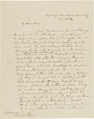 Item #WRCAM47150 [TWO AUTOGRAPH LETTERS, SIGNED, FROM COMMODORE MATTHEW C. PERRY TO HIS NEPHEW,...
