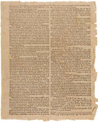 AMERICAN JOURNAL EXTRAORDINARY. FRIDAY, MARCH 19, 1779 [caption title].