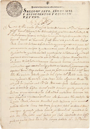 Item #WRCAM50706 [AN EXCEPTIONAL LETTER, SIGNED, BY KING PHILIP IV TO THE VICEROY OF NEW SPAIN,...