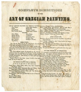 Item #WRCAM51207 COMPLETE DIRECTIONS OF THE ART OF GRECIAN PAINTING. American Art