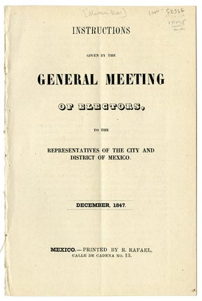 Item #WRCAM52366 INSTRUCTIONS GIVEN BY THE GENERAL MEETING OF ELECTORS, TO THE REPRESENTATIVES OF...