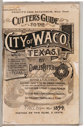 Item #WRCAM55770 CUTTER'S GUIDE TO THE CITY OF WACO, TEXAS [wrapper title]. Charles Cutter