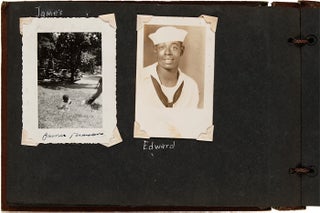 [ANNOTATED VERNACULAR PHOTOGRAPH ALBUM KEPT BY AN AFRICAN-AMERICAN WOMAN FROM WASHINGTON, D.C., DOCUMENTING HER FAMILY MEMBERS, ESPECIALLY HER MILITARY BROTHERS WHO SERVED IN WORLD WAR II].