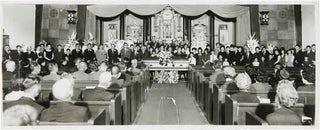 Item #WRCAM56695 [PANORAMIC PHOTOGRAPH OF A JAPANESE-AMERICAN FUNERAL IN THE MID-20th CENTURY]....
