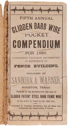 Item #WRCAM57103 FIFTH ANNUAL GLIDDEN BARB WIRE POCKET COMPENDIUM FOR 1889. CONTAINING VALUABLE...
