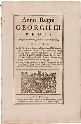 Item #WRCAM57278 ANNO REGNI GEORGII III...AN ACT TO AMEND AND RENDER MORE EFFECTUAL, IN HIS...