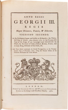 Item #WRCAM57279 ANNO REGNI GEORGII III...AN ACT TO ENABLE HIS MAJESTY TO CONCLUDE A PEACE OR...