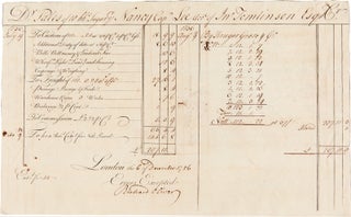 [COLLECTION OF LETTERS, MANUSCRIPT BILLS, AND OTHER DOCUMENTS RELATED TO THE 18th-CENTURY BUSINESS OF MAJOR ANTIGUAN SUGAR PLANTER, JOHN TOMLINSON, ESQUIRE].