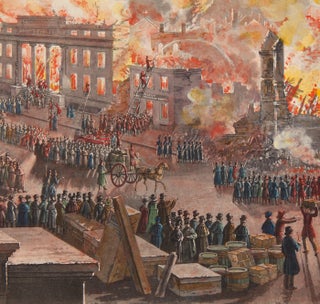 VIEW OF THE GREAT FIRE IN NEW YORK, DECR. 16th & 17th 1835. AS SEEN FROM THE TOP OF THE BANK OF AMERICA CORNER OF WALL & WM. STREET [caption title].