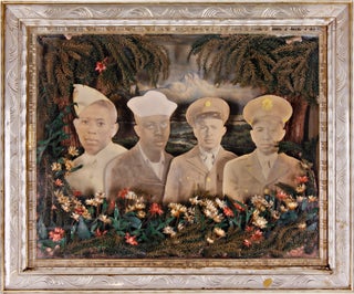 Item #WRCAM62267 [PHOTOGRAPHIC DIORAMA OF FOUR AFRICAN-AMERICAN SERVICE MEMBERS IN WORLD WAR...