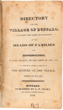 Item #WRCAM9563 A DIRECTORY FOR THE VILLAGE OF BUFFALO, CONTAINING THE NAMES AND RESIDENCE OF THE...