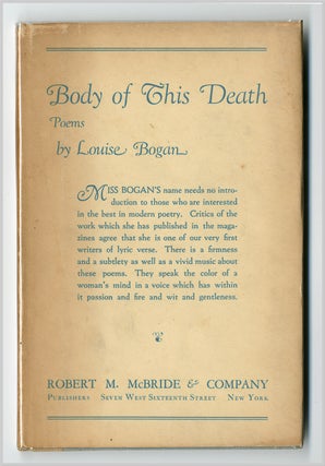 Item #WRCLIT42586 BODY OF THIS DEATH. POEMS. Louise Bogan
