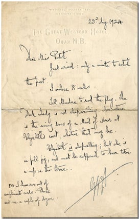 Item #WRCLIT67782 [Autograph Letter, Signed with Initials, to Blanche Patch]. George Bernard Shaw