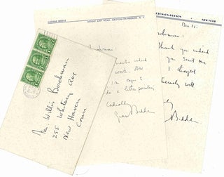 Item #WRCLIT71134 [Two Autograph Letters, Signed]. George Biddle, 1885 - 1973