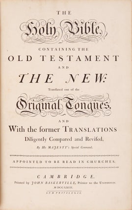Item #WRCLIT82010 THE HOLY BIBLE, CONTAINING THE OLD TESTAMENT AND THE NEW: TRANSLATED OUT OF THE...