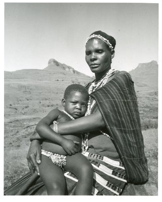 Item #WRCLIT87670 [Original Gelatin Silver Print Portrait Photograph of a Zulu Tribeswoman and...