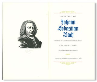 Item #WRCLIT87912 A PORTRAIT OF JOHANN SEBASTIAN BACH. Aliquando Press, Carl Philipp Emanuel Bach