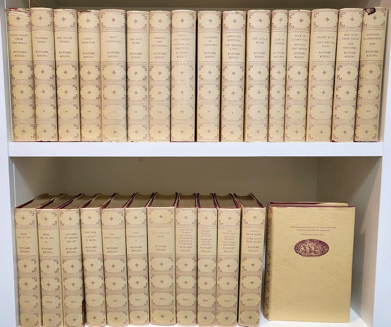 Item #WRCLIT87957 THE COLLECTED WORKS OF RUDYARD KIPLING ... [half title: THE BURWASH EDITION OF THE COMPLETE WORKS IN PROSE AND VERSE OF RUDYARD KIPLING]. Rudyard Kipling.